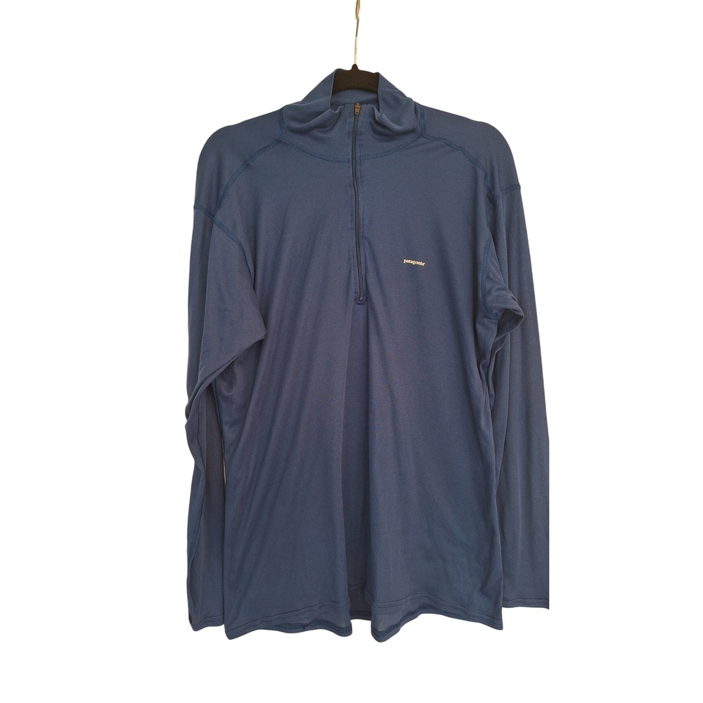 Patagonia Capilene Mens XL Blue Quarter Zip Pullover Long Sleeve Base Layer Top